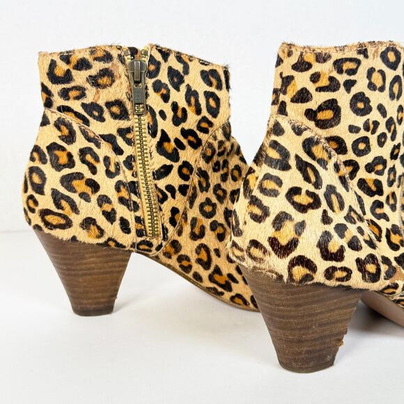 Steve Madden | Leopard Print Booties | Leather Upper Hair | Sz 7.5 - Picture 8 of 10